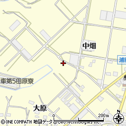 愛知県田原市浦町中畑90周辺の地図