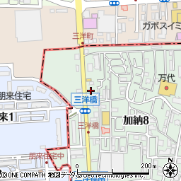 リパーク東大阪加納駐車場周辺の地図