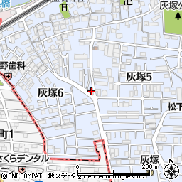 大阪府大東市灰塚5丁目7-23周辺の地図