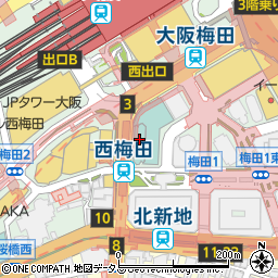 ヒルトン大阪 マイプレイス カフェ＆バー周辺の地図