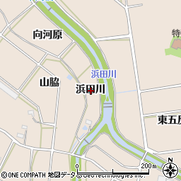 愛知県豊橋市野依町浜田川周辺の地図