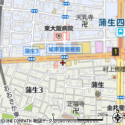 セブンイレブン大阪蒲生３丁目店周辺の地図