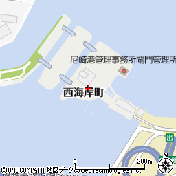 兵庫県尼崎市西海岸町周辺の地図