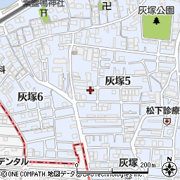 大阪府大東市灰塚5丁目7-27周辺の地図
