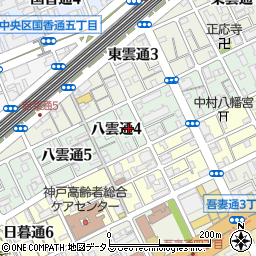 兵庫県神戸市中央区八雲通周辺の地図