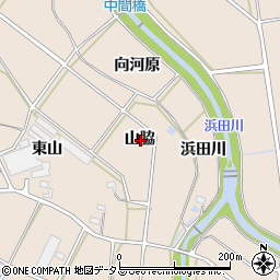 愛知県豊橋市野依町山脇周辺の地図