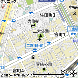兵庫県神戸市中央区二宮町2丁目周辺の地図