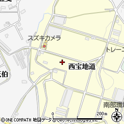 愛知県豊橋市東七根町西宝地道周辺の地図