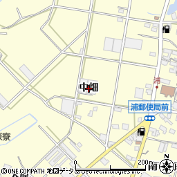 愛知県田原市浦町中畑周辺の地図