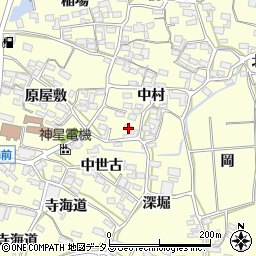 愛知県田原市浦町中村1周辺の地図