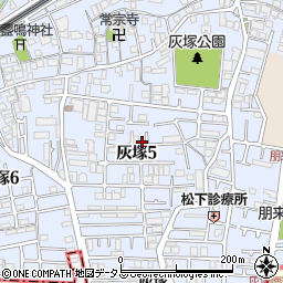 大阪府大東市灰塚5丁目13-75周辺の地図