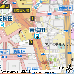 大阪駅前﻿(地下鉄東梅田駅)周辺の地図