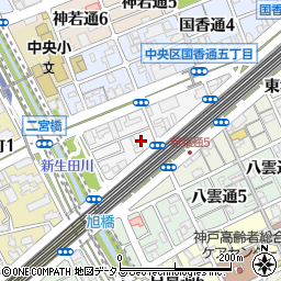 兵庫県神戸市中央区若菜通周辺の地図