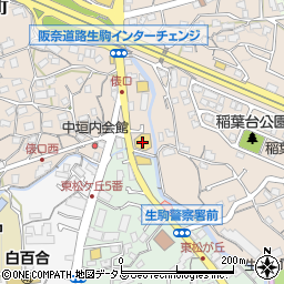 奈良日産生駒店周辺の地図