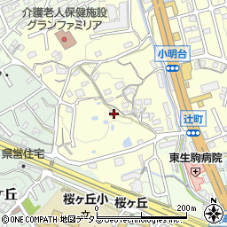 奈良県生駒市小明町1445周辺の地図