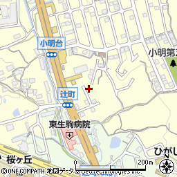 奈良県生駒市小明町1335-16周辺の地図