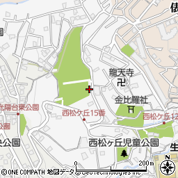 生駒霊苑周辺の地図