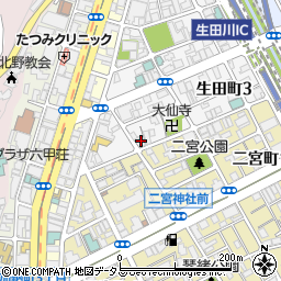 オーズハイツ新神戸周辺の地図