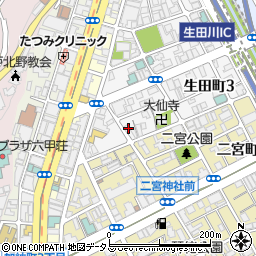 兵庫県神戸市中央区生田町4丁目4周辺の地図