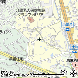 奈良県生駒市小明町1400-1周辺の地図