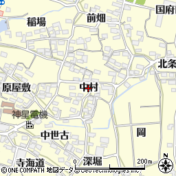 愛知県田原市浦町（中村）周辺の地図