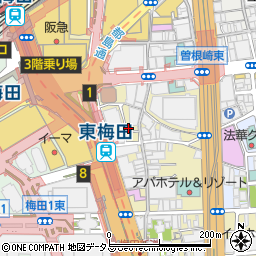 肉家 串八 梅田店周辺の地図