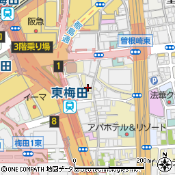 大阪府大阪市北区曾根崎2丁目13周辺の地図