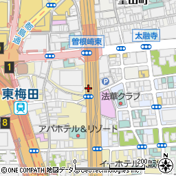 曽根崎東駐車場周辺の地図