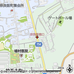 奈良阪南口周辺の地図
