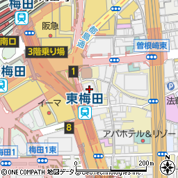 みずほ銀行東梅田駅前 ＡＴＭ周辺の地図