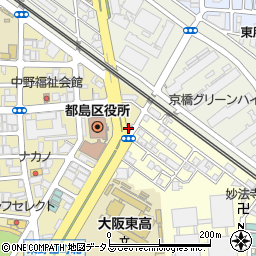 日本経済新聞　株式会社大毎・上町都島支店周辺の地図