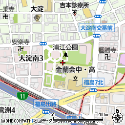 浦江公園トイレ周辺の地図
