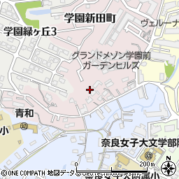 奈良県奈良市学園新田町周辺の地図