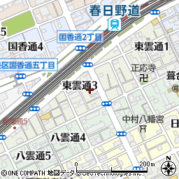 兵庫県神戸市中央区東雲通周辺の地図
