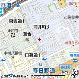 兵庫県神戸市中央区筒井町3丁目4周辺の地図