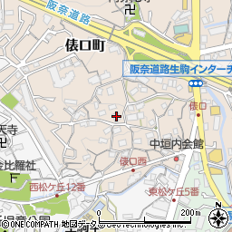 パインブルーム生駒周辺の地図