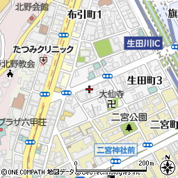 兵庫県神戸市中央区生田町4丁目周辺の地図