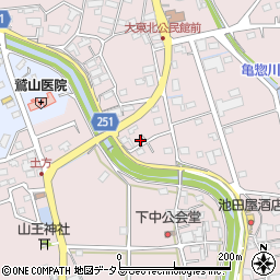 静岡県掛川市下土方206周辺の地図