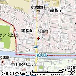 大阪商工信用金庫鴻池支店周辺の地図