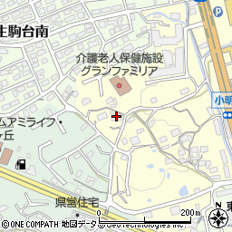 奈良県生駒市小明町1392周辺の地図
