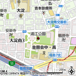 浦江公園周辺の地図
