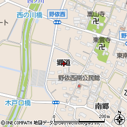 愛知県豊橋市野依町郷道周辺の地図