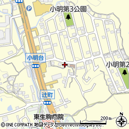 奈良県生駒市小明町2104-5周辺の地図