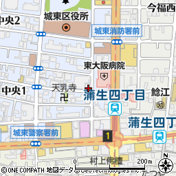 セブンイレブン大阪中央３丁目店周辺の地図