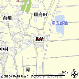 愛知県田原市浦町北条周辺の地図