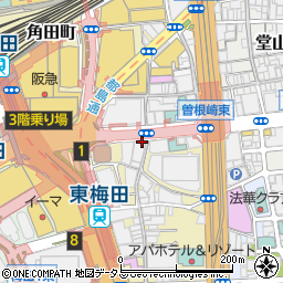 大衆酒場 鶏天神 大阪梅田店周辺の地図
