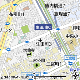 タイムズ生田町３丁目駐車場周辺の地図