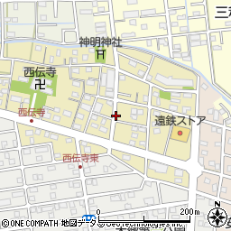 静岡県浜松市中央区西伝寺町周辺の地図