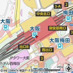 セブンイレブンハートインエキマルシェ大阪店周辺の地図