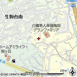 奈良県生駒市小明町1389周辺の地図